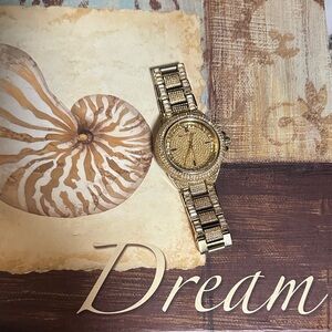 Michael Kors Gold Tone Crystal Watch